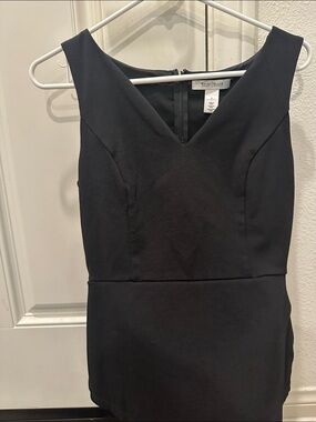 White House Black Market Black V-Neck Peplum Dress